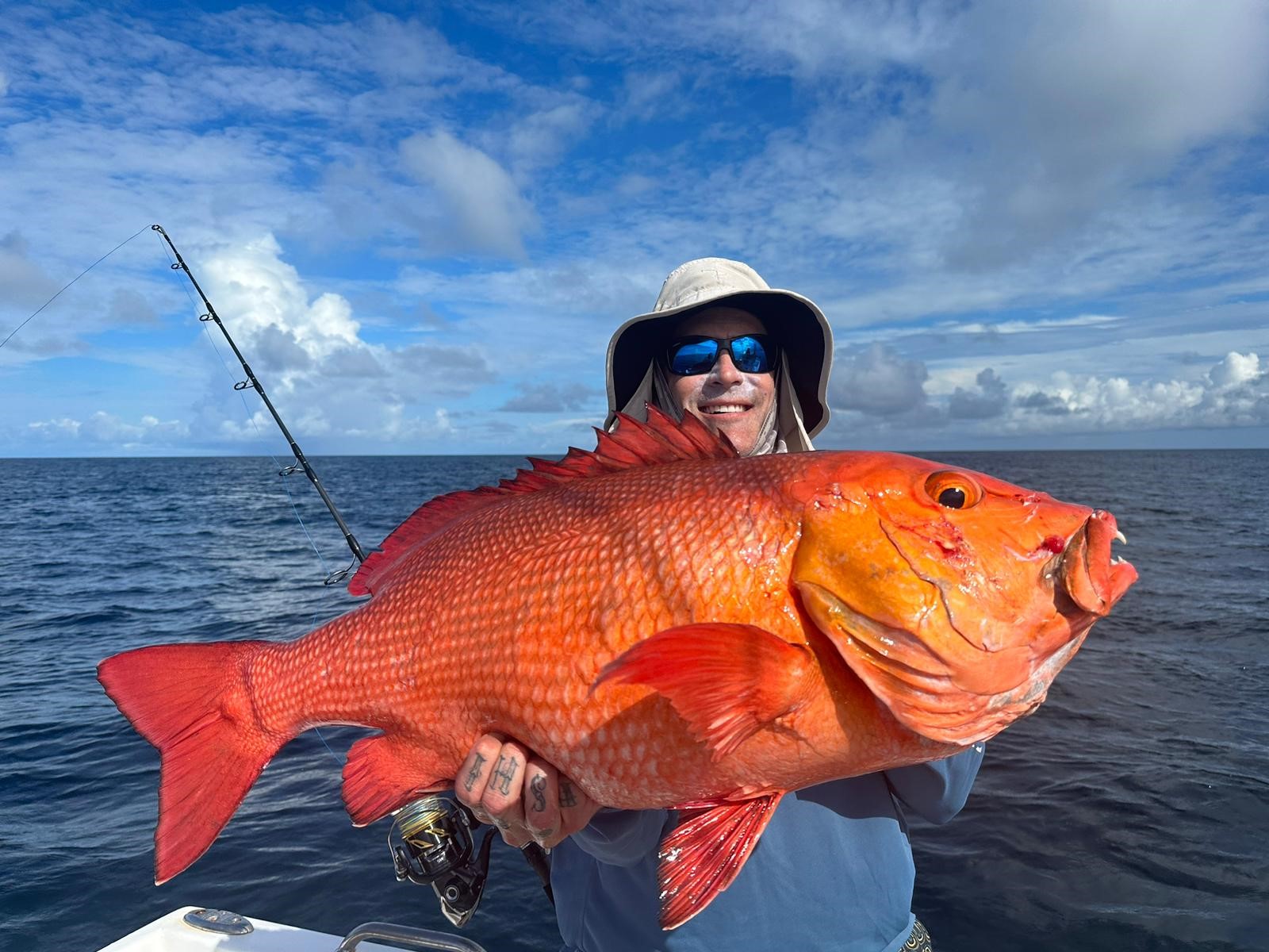 Huge red emporer caught at the Great Barrier Reef